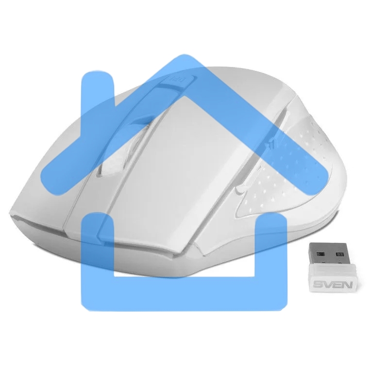 Мышь беспроводная SVEN RX-425W белый, 1600 dpi, радиоканал, USB, кнопки - 6