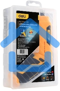 Отвертка аккумуляторная Deli DL-DP04-E2B1 (3,6В, 1,5А*ч, 3Нм, набор бит 10 шт, пласт. кейс)
