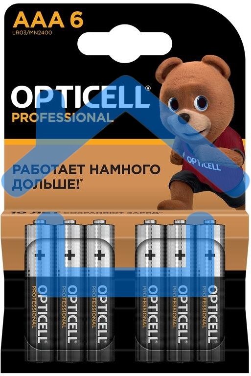Элемент питания алкалиновый AAA/LR03 (блист. 6шт) Professional Opticell 5052004