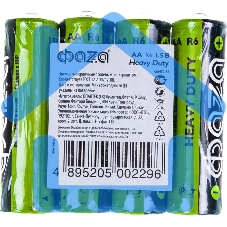 Элементы питания солевые R 6 (AA) ФАZА Heavy Duty, 4шт.