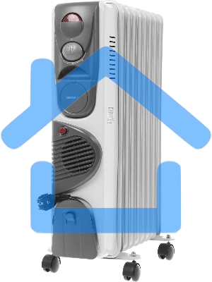 Обогреватель масляный Centek CT-6203-9 (9 секций) белый, 2400 Вт, 20 м2, 3 режима, термостат