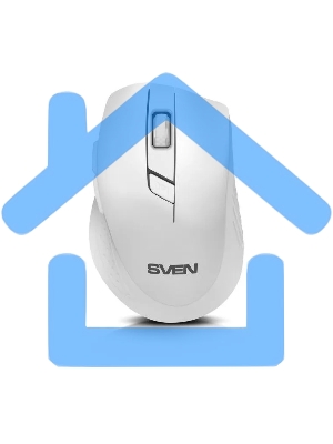 Мышь беспроводная SVEN RX-425W белый, 1600 dpi, радиоканал, USB, кнопки - 6