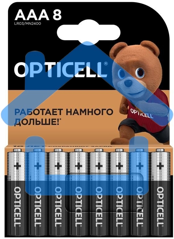 Элемент питания алкалиновый AAA/LR03 (блист. 8шт) Basic Opticell 5051009