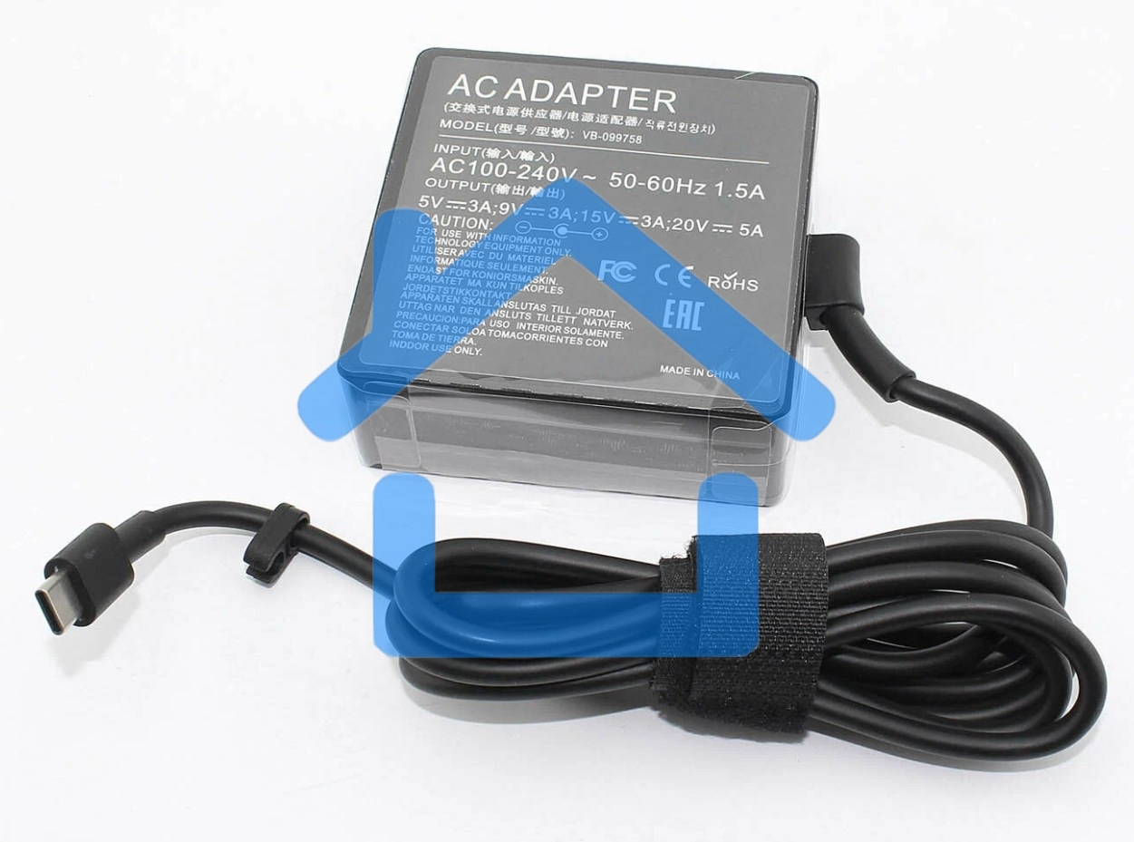 Блок питания (сетевой адаптер) для ноутбуков Asus 5V, 9V, 15V 3A, 20V, 5A (Type-C) 100W OEM
