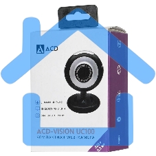 Веб-камера ACD-Vision UC100 CMOS 0.3МПикс, 640x480p, 30к/с, микрофон встр., USB 2.0, универс. крепление, черный корп. RTL
