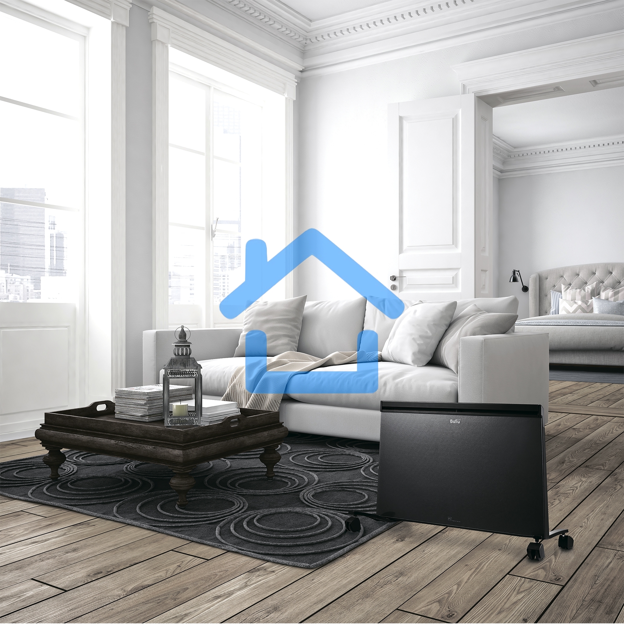 Конвективно-инфракрасный обогреватель Ballu Plaza Solar BIHP/S-2500 черный, 2500 Вт, 25 м2, термостат, дисплей