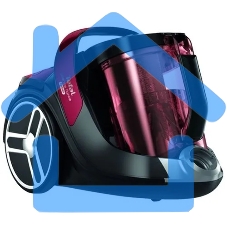 Пылесос Tefal TW7253EA красный/черный, 550 Вт, уборка сухая, пылесборник контейнер, 2.5 л