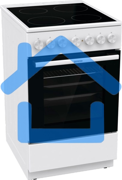 Плита электрическая Gorenje GEC5B41WG белый, конфорок 4 электрических, духовка 62 л, 50 см x 85 см x 59.4 см