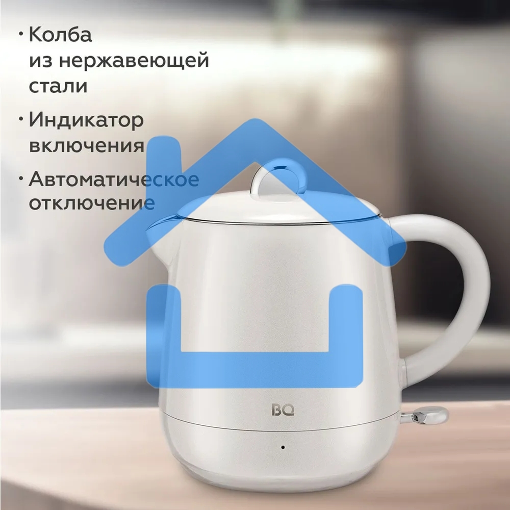 Чайник BQ KT1717P Pearl. Мощность:1000 Вт, Объем 0,6л