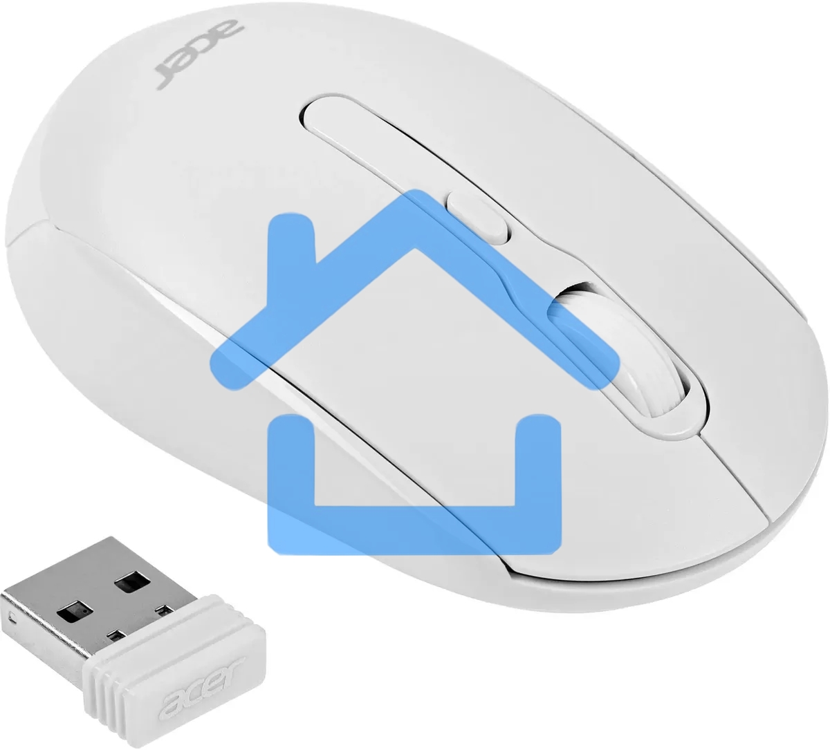 Мышь беспроводная Acer OMR308 белый, 1600 dpi, радиоканал, Bluetooth, USB, кнопки - 4
