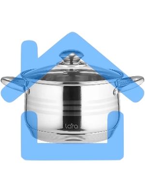 Кастрюля LARA LR02-581 SONATA 18x11,5 см, 2.9 л, 7-СТУПЕНЧАТОЕ ДНО, комбо-полировка, крышка, нержавеющая сталь