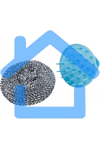 Губка для мытья посуды SM-06 с держателем (металл) (104465)