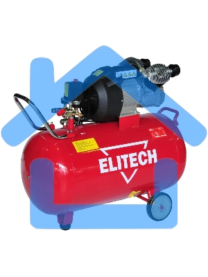 Компрессор поршневой Elitech КПМ 360/100 масляный 360л/мин 100л 2200Вт красный/черный