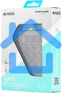 Числовой блок A4Tech FGK21C беспроводной, USB, Радиоканал, серый