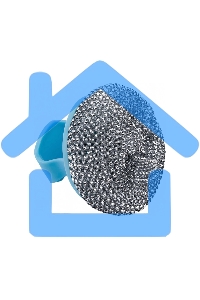 Губка для мытья посуды SM-06 с держателем (металл) (104465)