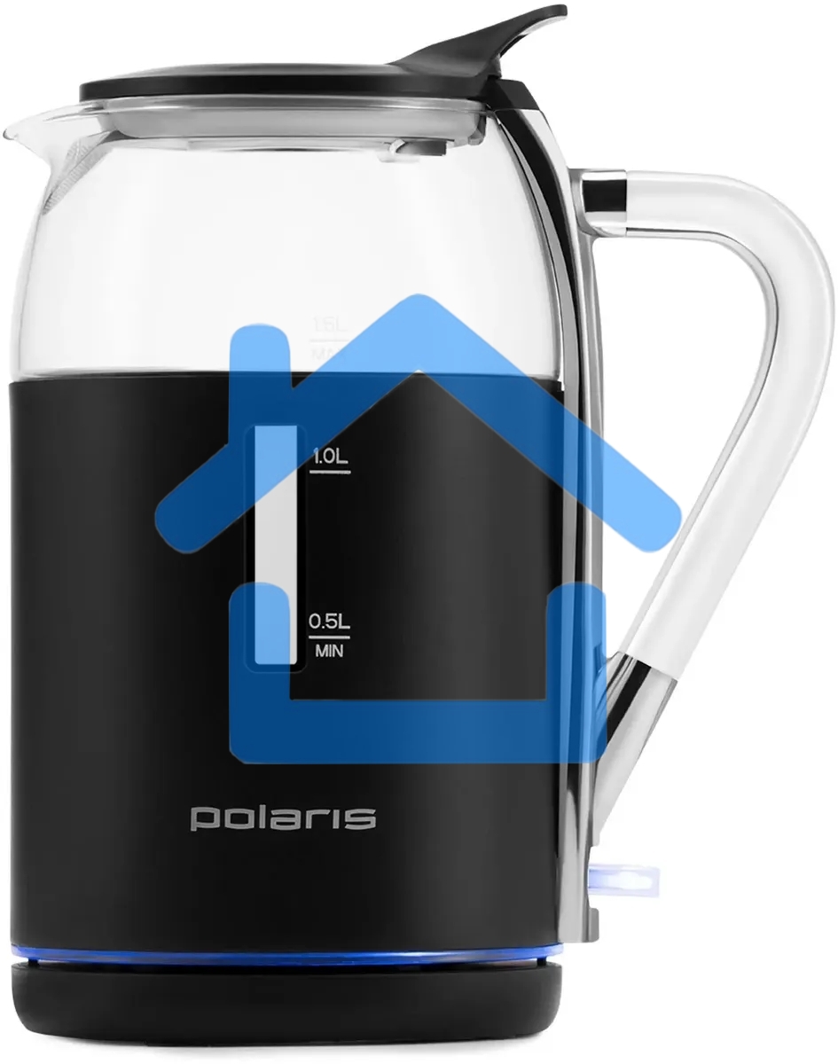 Чайник электрический Polaris PWK 1563CGL 1.5л. 2200Вт черный/прозрачный (корпус: пластик)