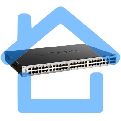 Управляемый L3 стекируемый коммутатор D-Link DGS-3130-54TS/B1A PROJ с 48 портами 10/100/1000Base-T, 2 портами 10Gbase-T и 4 портами 10Gbase-X SFP+