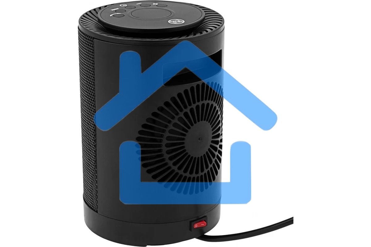 Тепловентилятор керамический Denzel DTFC-1200, черный, 600/1200 Вт, 12 м2, 3 режима, термостат