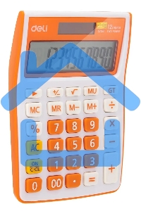 Калькулятор настольный Deli E1238/OR оранжевый 12-разр.