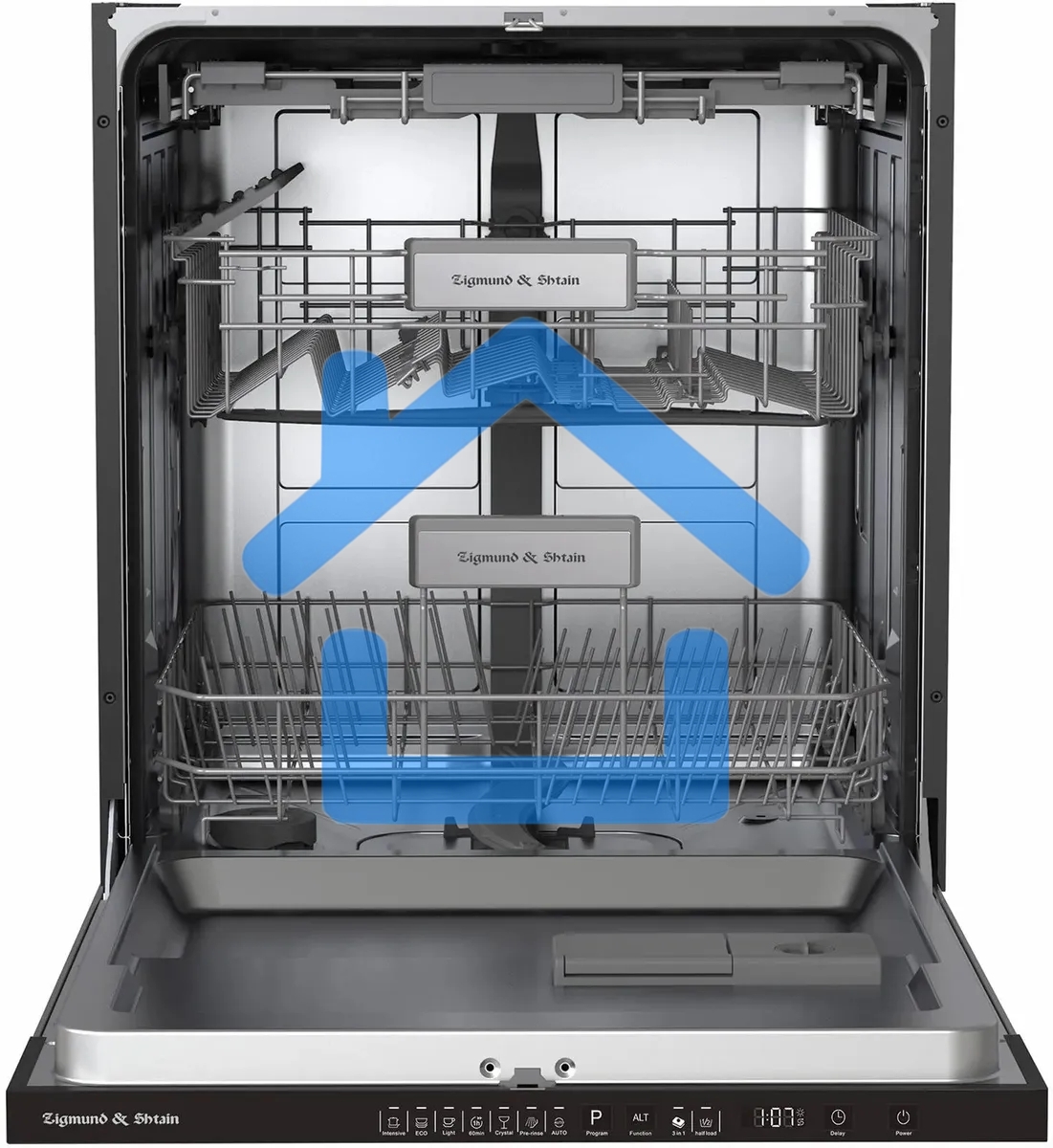Встраиваемая посудомоечная машина Zigmund & Shtain DW 308.6, черный, 59.6 см, 14 компл., 49 дБ, класс A++