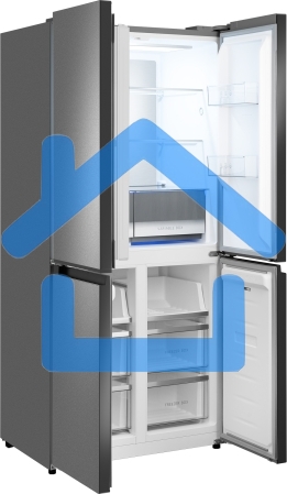 Холодильник Weissgauff WCD 450 Bru Steel Glass NoFrost Inverter матовая сталь трехкамерный 287/163л морозилка снизу, No Frost, Side by Side