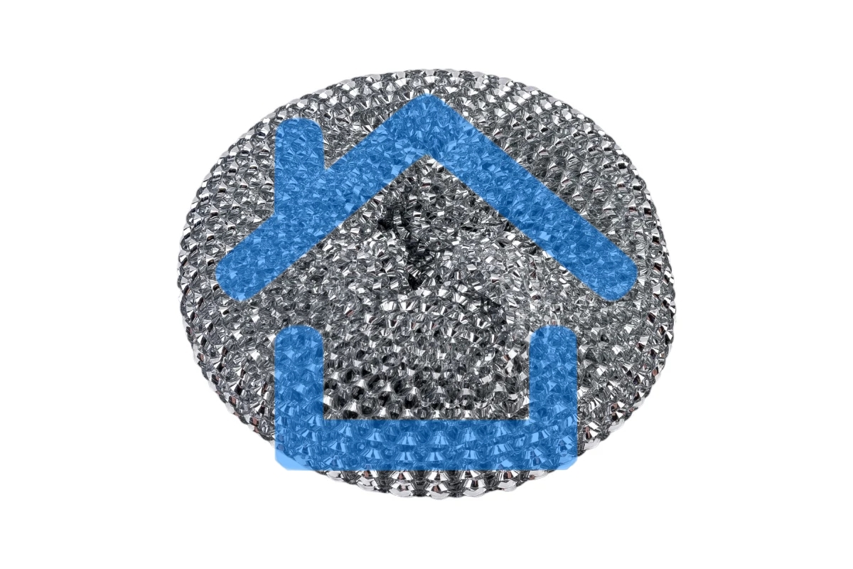 Губка для мытья посуды SM-06 с держателем (металл) (104465)