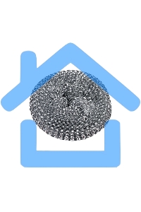 Губка для мытья посуды SM-06 с держателем (металл) (104465)