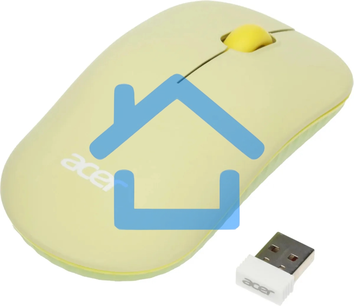 Мышь беспроводная Acer OMR205 зеленый/желтый, 1200 dpi, радиоканал, USB, кнопки - 3
