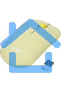 Мышь беспроводная Acer OMR205 зеленый/желтый, 1200 dpi, радиоканал, USB, кнопки - 3