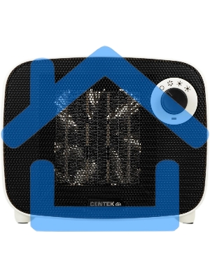 Тепловентилятор Centek CT-6023 белый/черный, 750/1500 Вт, 15 м2