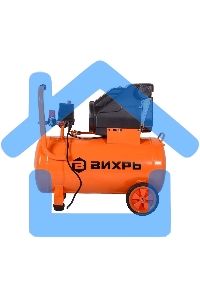 Компрессор винтовой Вихрь КП-195/24 безмасляный 195л/мин 24л 1100Вт оранжевый/черный 74/3/20
