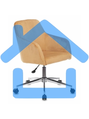 Кресло компьютерное Бюрократ CH-380SL янтарный Italia 9, крестовина металл хром