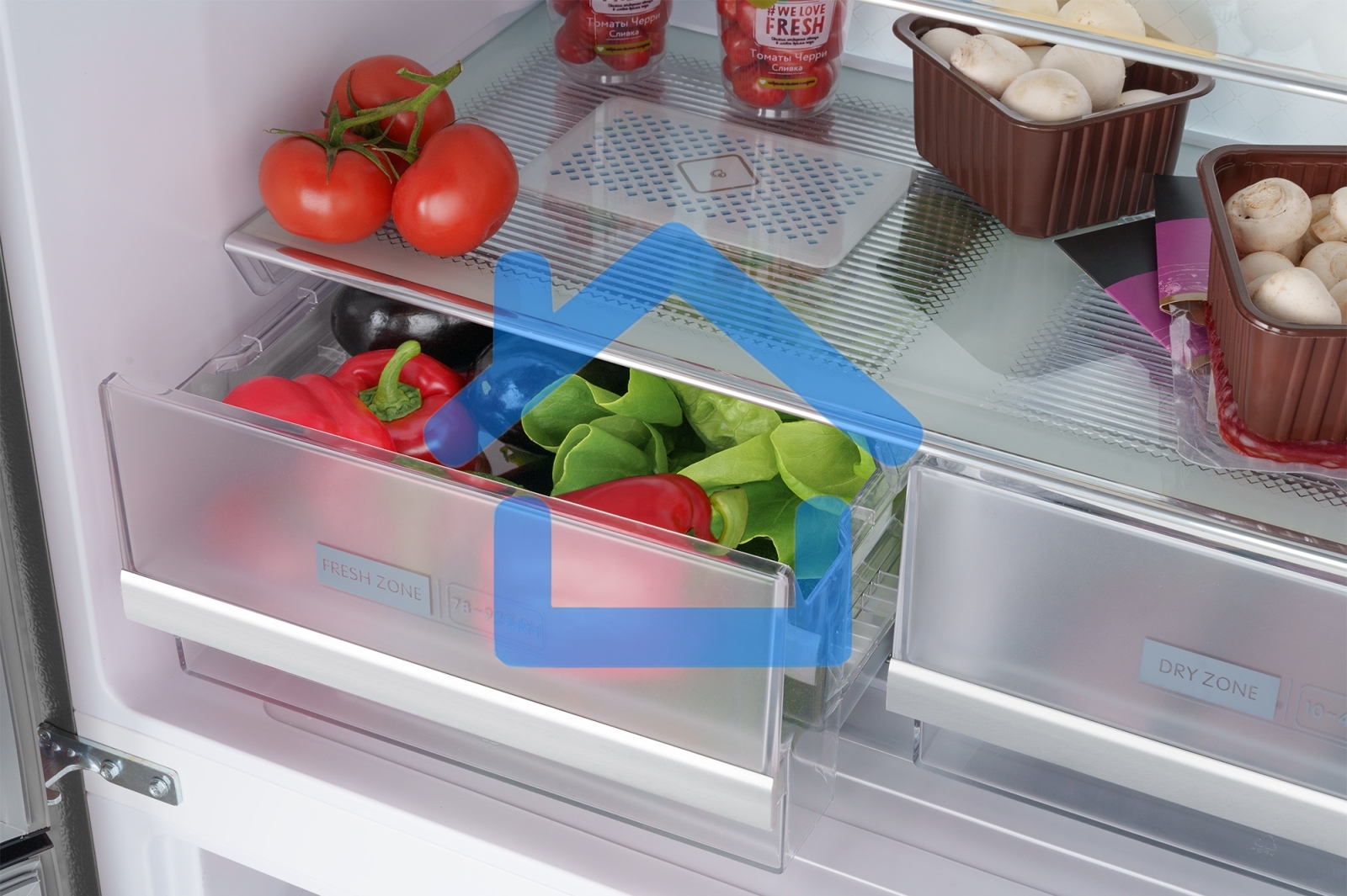 Холодильник Weissgauff WCD 450 INOX GLASS нержавеющая сталь трехкамерный 286/141л морозилка снизу, No Frost, Side by Side