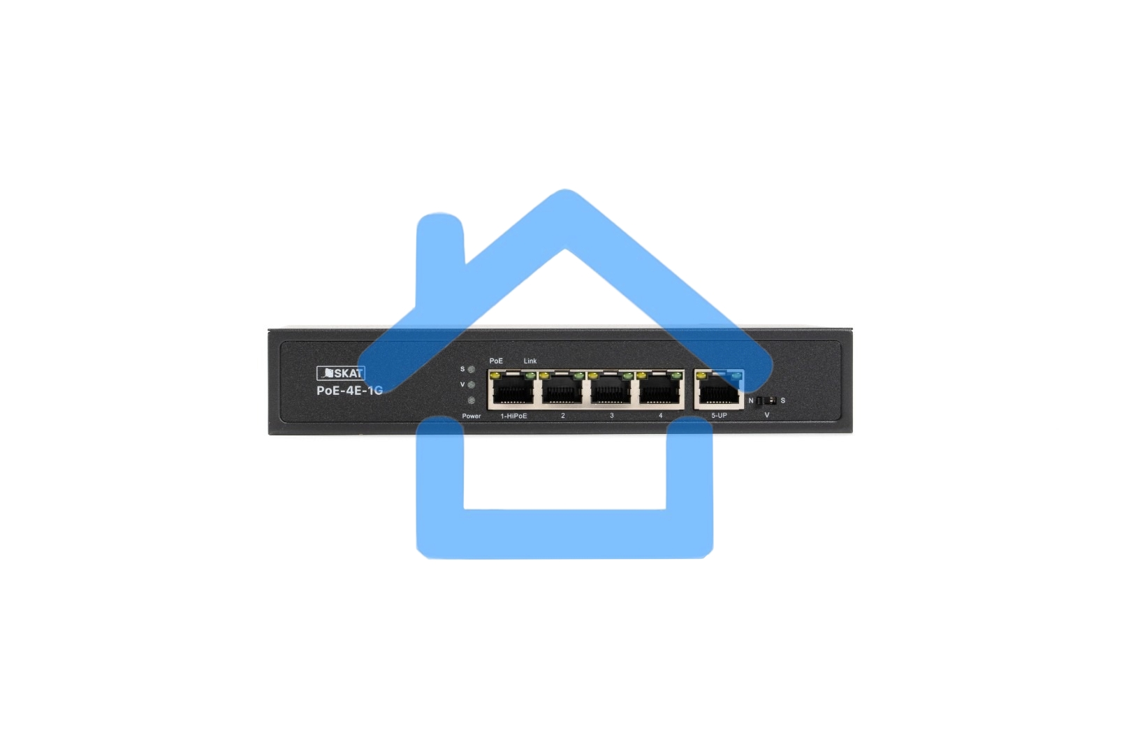 Коммутатор SKAT PoE-4E-1G PoE Plus 65Вт порты: 4-Ethernet 1-Uplink