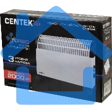Конвектор Centek CT-6124 белый, 750/1250/2000 Вт, 20 м2, механический термостат