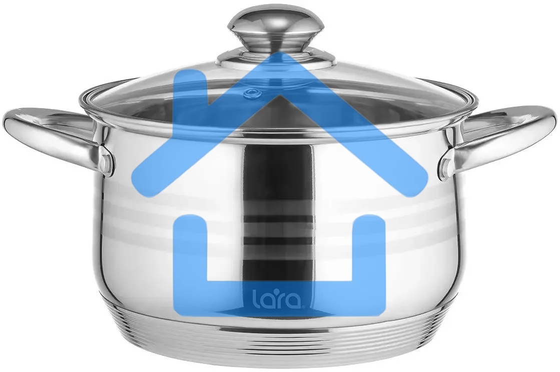 Кастрюля LARA LR02-582 SONATA 20x12,5 см, 3.9 л, нержавеющая сталь, с крышкой