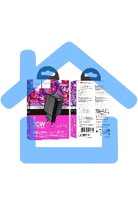 Зарядное устройство Hoco 30Вт, 3А, QC3.0/PD, 1хUSB, 1хType-C, CS23A, черный, коробка
