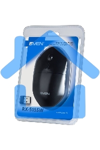 Мышь беспроводная SVEN RX-515SW черный, 1600 dpi, радиоканал, USB, кнопки - 4