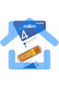 Флешка USB Smartbuy 4 Gb USB <USB 2.0> Smartbuy Glossy series Orange (SB4 GbGS-Or)