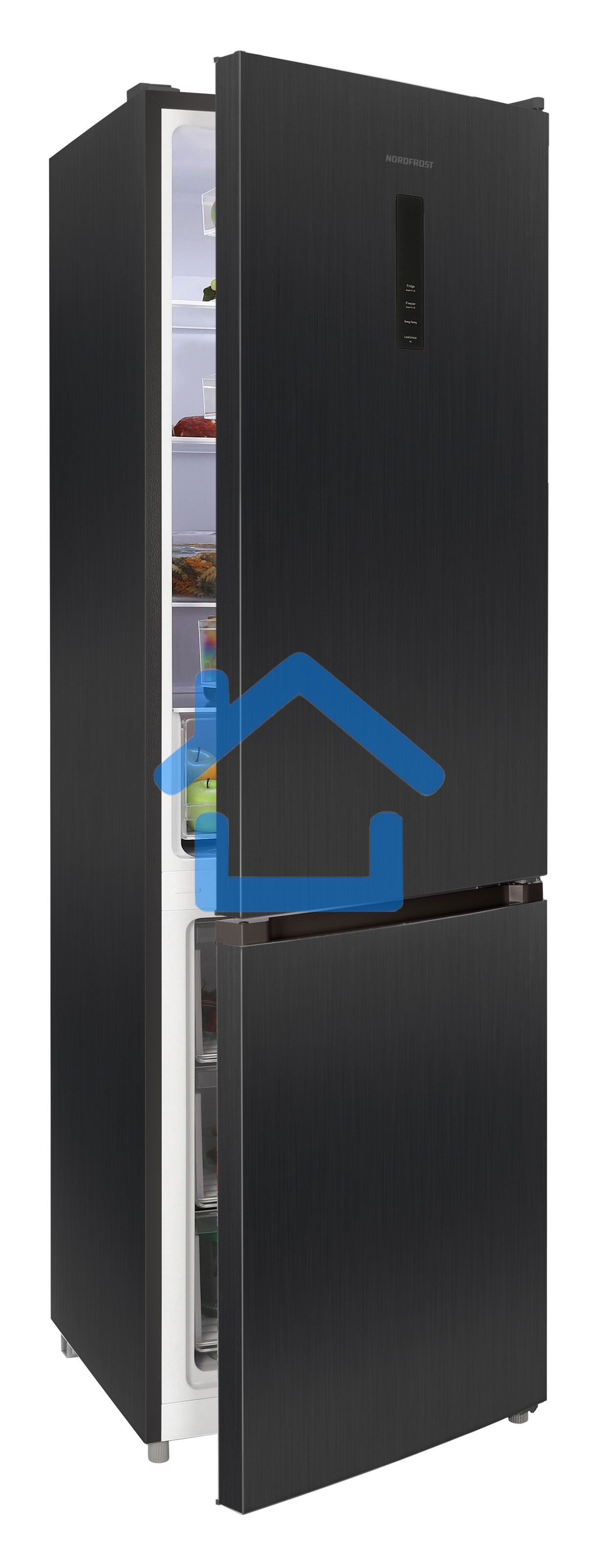 Холодильник Nordfrost RFC 390D NFXd темная нержавеющая сталь двухкамерный 240/95л морозилка снизу