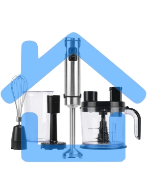 Блендер Centek CT-1315 (белый) 600Вт, стальная насадка, чоппер, венчик, стакан 800мл