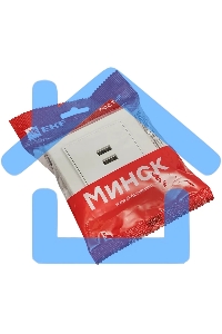 Розетка EKF ERR-2USB-100 Минск USB 2-местная СП 2,1А белая