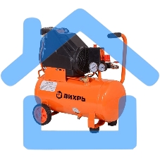 Компрессор винтовой Вихрь КП-195/24 безмасляный 195л/мин 24л 1100Вт оранжевый/черный 74/3/20