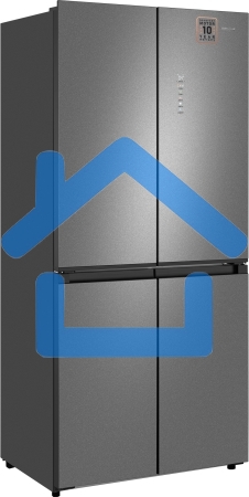 Холодильник Weissgauff WCD 450 Bru Steel Glass NoFrost Inverter матовая сталь трехкамерный 287/163л морозилка снизу, No Frost, Side by Side