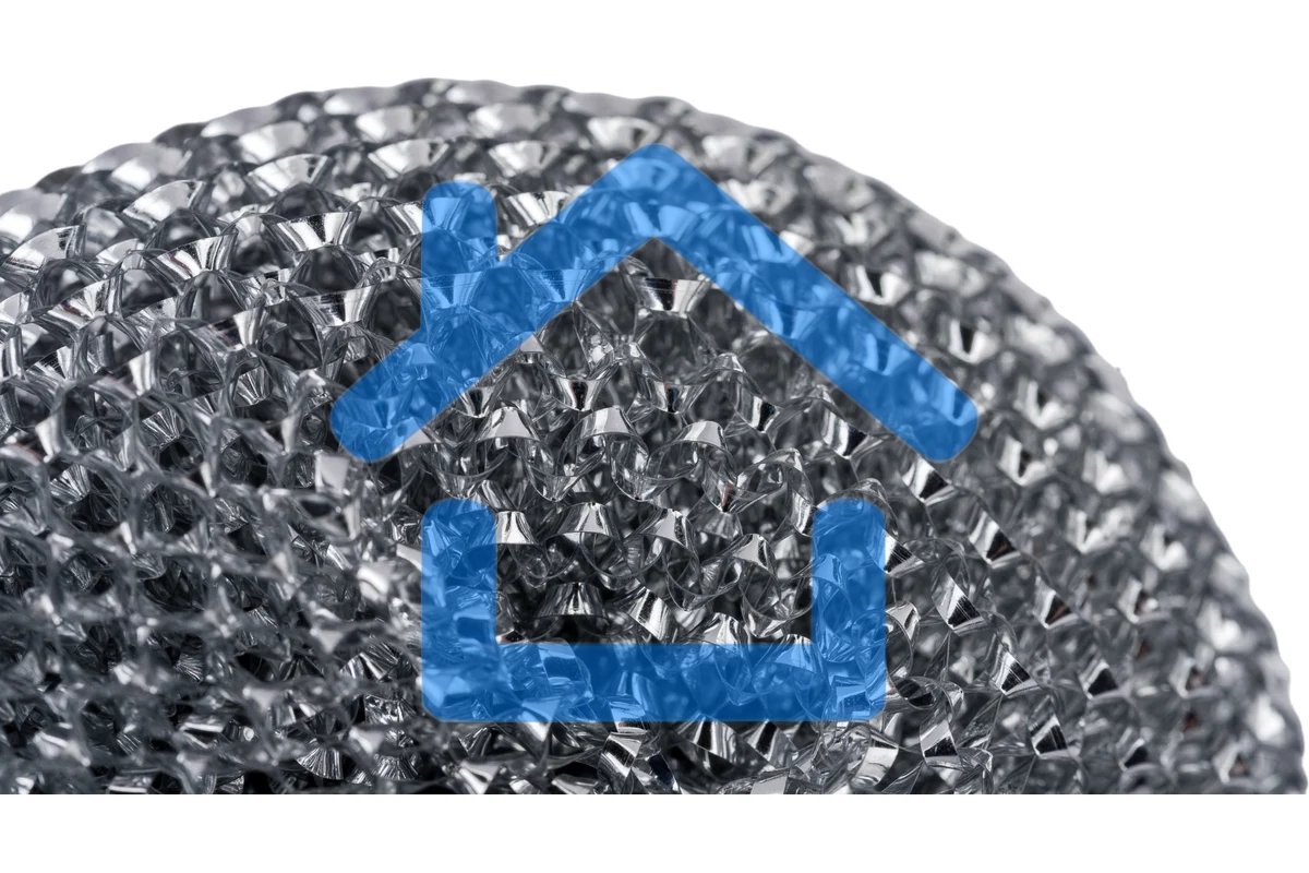 Губка для мытья посуды SM-06 с держателем (металл) (104465)