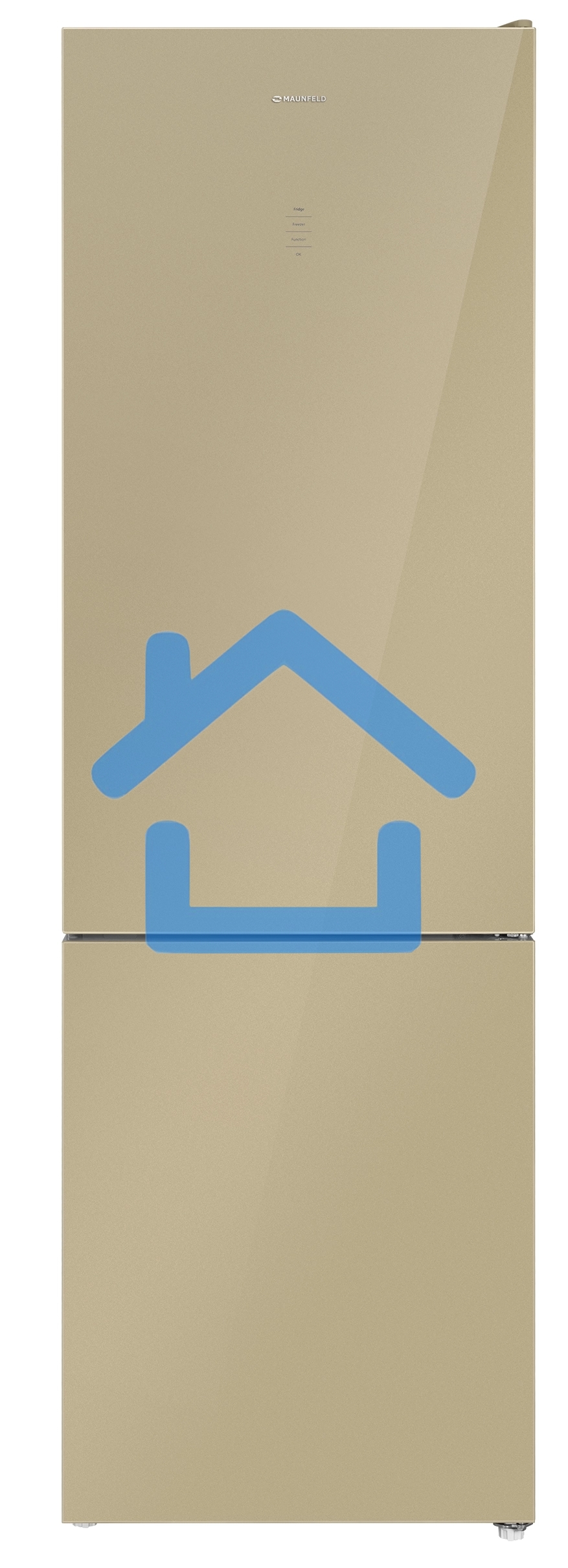 Холодильник Maunfeld MFF200NFBG бежевый двухкамерный 271/106л морозилка снизу, Total No Frost