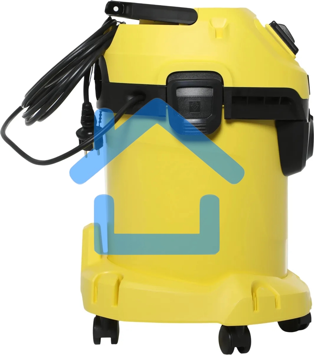 Строительный пылесос Karcher WD 3 P V-17/4/20 Workshop желтый, 1000 Вт, уборка сухая/сбор воды/выдув, пылесборник мешок/контейнер, 17 л