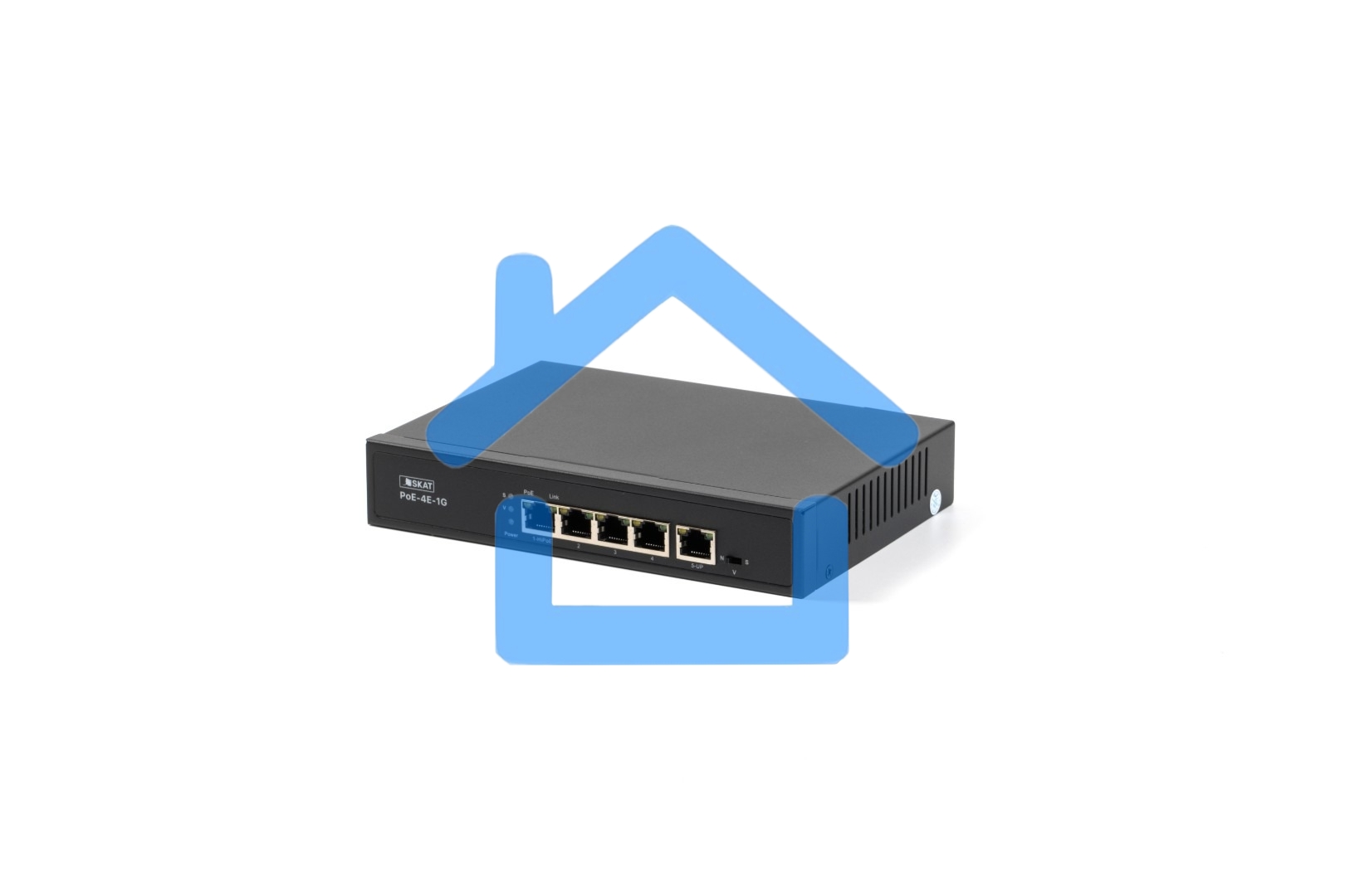 Коммутатор SKAT PoE-4E-1G PoE Plus 65Вт порты: 4-Ethernet 1-Uplink