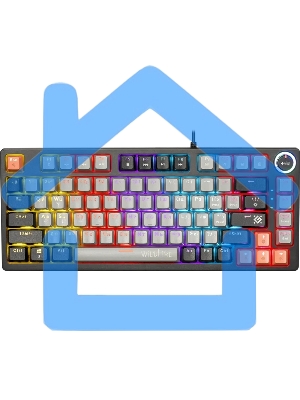 Клавиатура проводная механическая Defender Wildfire GK-213 RU,сер/чер,82кн,TNT розов,1.5м_1