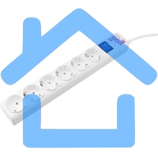 Сетевой фильтр PowerCube Фильтр-удлинитель (SPG(5+1)-16B-5M) 6 розеток, 5м,16А/3,5кВт, белый